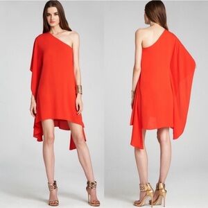 BCBGMaxAzria Vibrant Asymmetrical Red Dress
